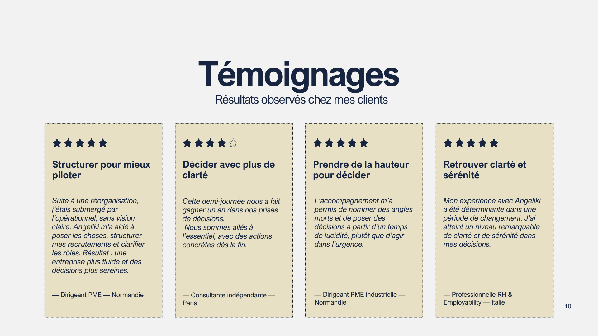 Témoignages Angeliki Conseils